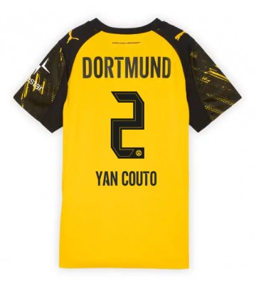Borussia Dortmund Yan Couto #2 Hjemmebanetrøje Dame 2025-26 Kortærmet